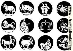 [picture: The signs of the Zodiac, from an 1826 woodcut]