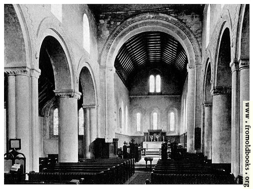 [Picture: 43. St. Margarets at Cliffe, Kent, with its Normon clerestory [interior view]]
