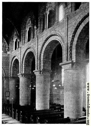 [Picture: 46. The South Nave Arcade, Melbourne, Derbyshire, with stilted Norman arcade.]