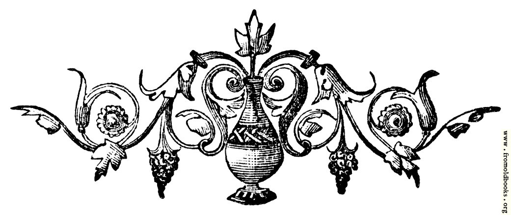 [Picture: Tailpiece ornament with vase]