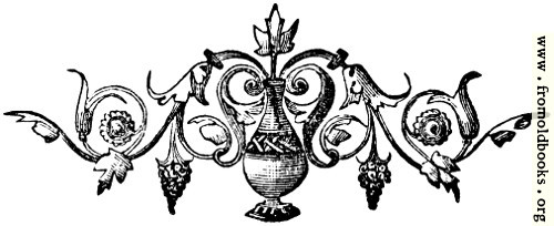 [Picture: Tailpiece ornament with vase]