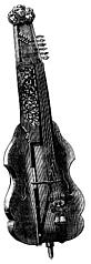 [Picture: Musical Instruments at the South Kensington Museum: N.—Viola di Bordone]