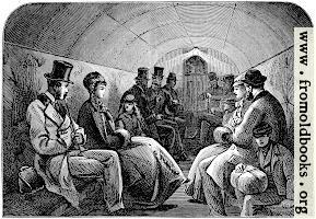 [picture: First tube train passengers]