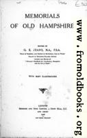 [Picture: Title Page, Memorials of Old Hampshire]