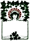 [Picture: Art Nouveau Border with ivy leaves and face.]