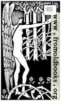 Art Nouveau Nude Archer in Forest