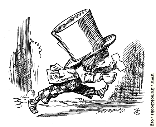 [Picture: Mad Hatter just as hastily leaves]