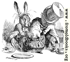 [picture: Mad Hatter and March Hare dunking the Dormouse]