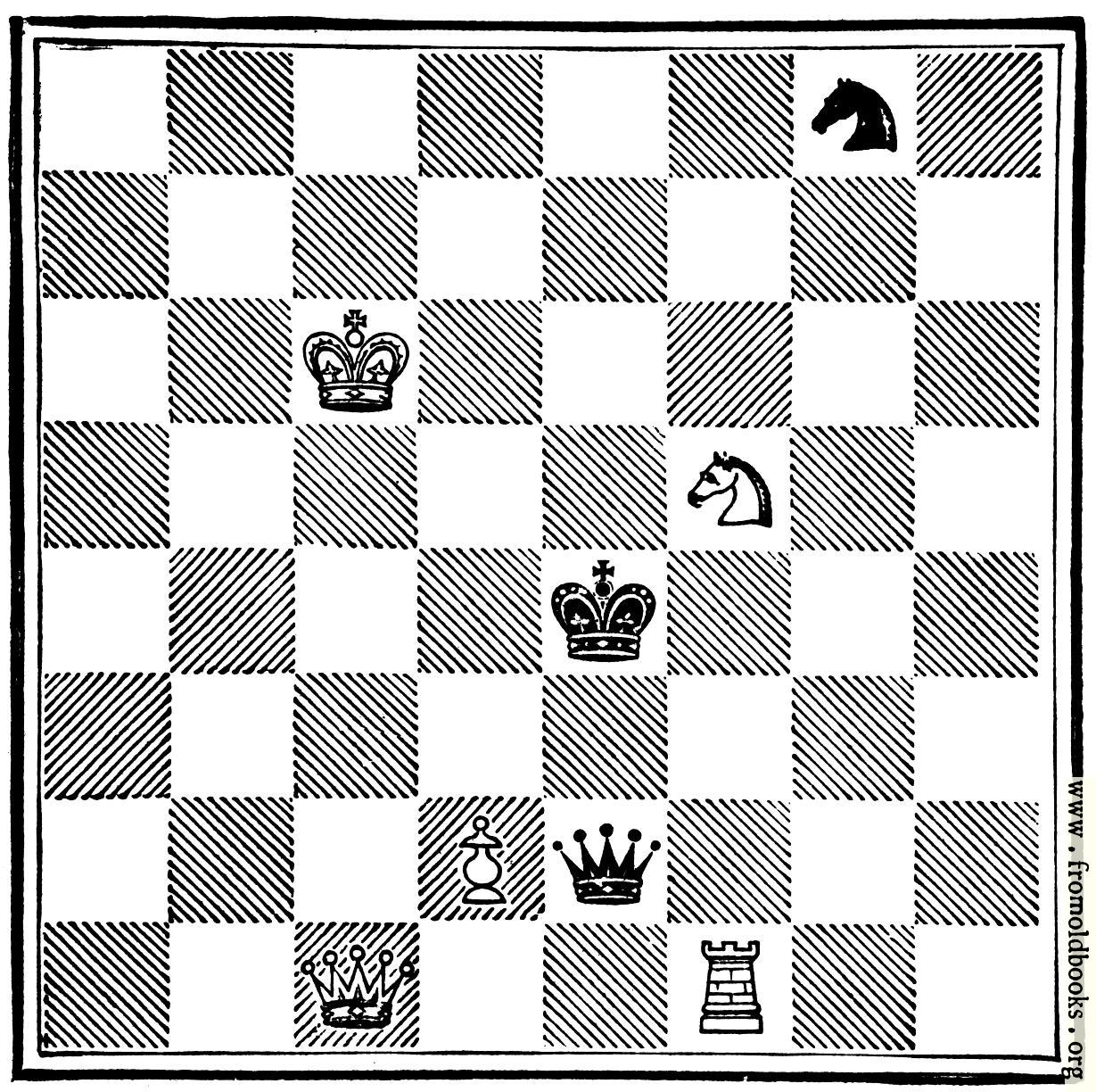 [Picture: White Pawn (Alice) to play, and win in eleven moves.]