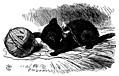 [Picture: The black kitten with a ball of twine]