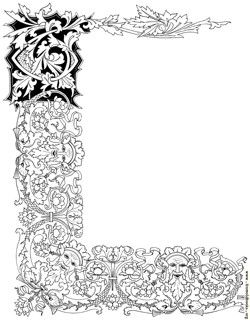 medieval line art border