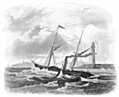 Paddle steamer on stormy seas