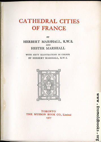 [Picture: Title Page from Cathedral Cities of France]