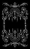 Victorian Border, Silver on Black.