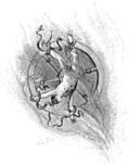 [Picture: King Ixion naked on the burning wheel]