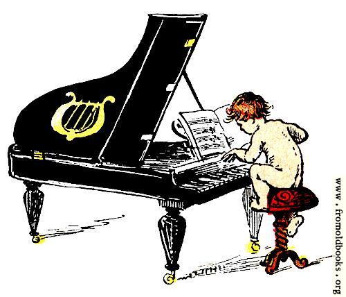 [Picture: Cherub playing a grand piano]