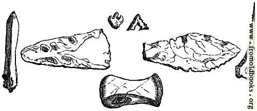 [Picture: 16.—Ancient British Weapons of bone and flint.]