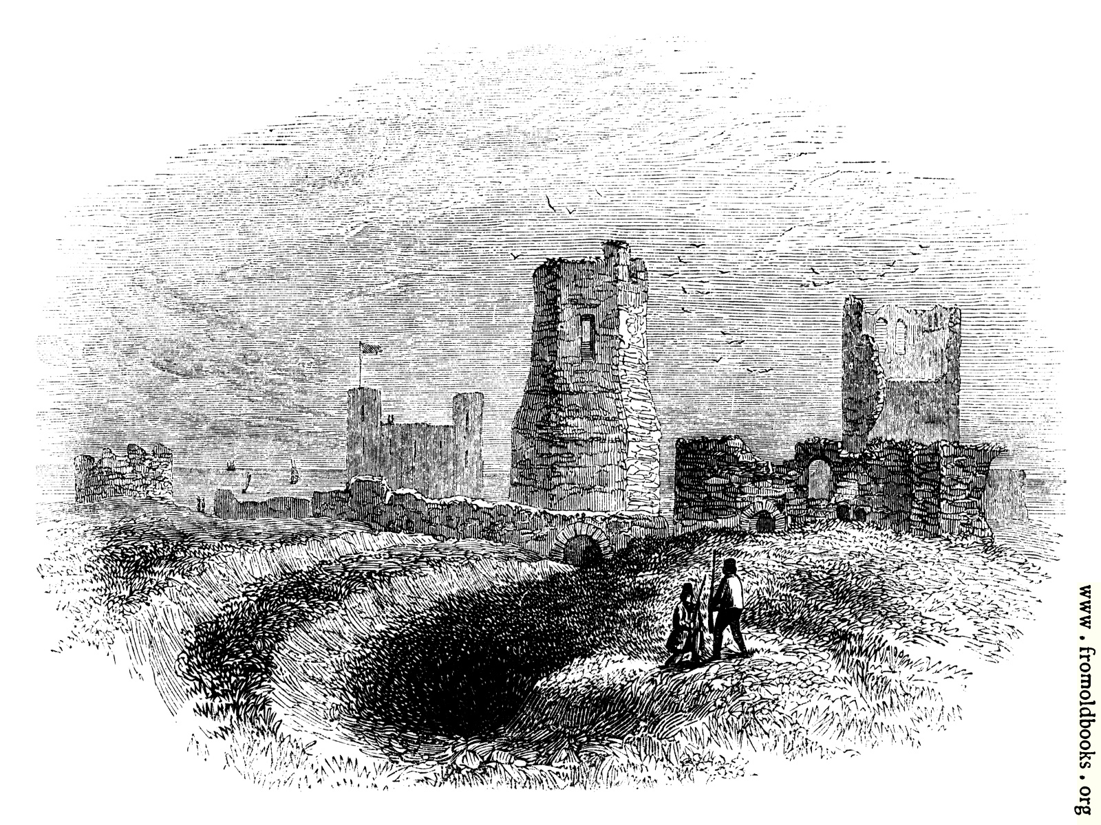 [Picture: 89. Roman Lighthouse, Church and Trenches in Dover Castle.]