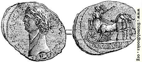 119.—Coin of Claudius, representing his British triumph.  From the British Museum.