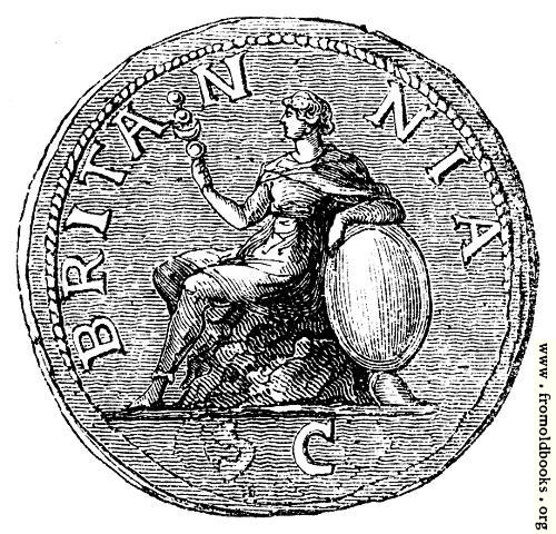 [Picture: 122.—The earliest figure of Britannia on a Roman coin.]