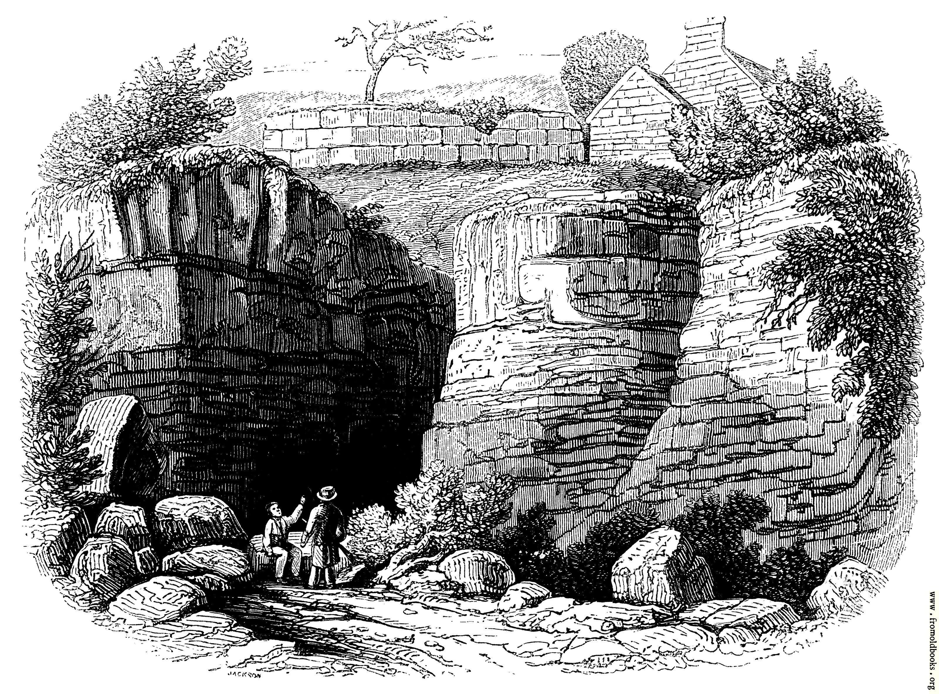 [Picture: 131.—Wall of Severus, on the Sandstone Quarries, Denton Dean, near Newcastle-upon-Tyne.]