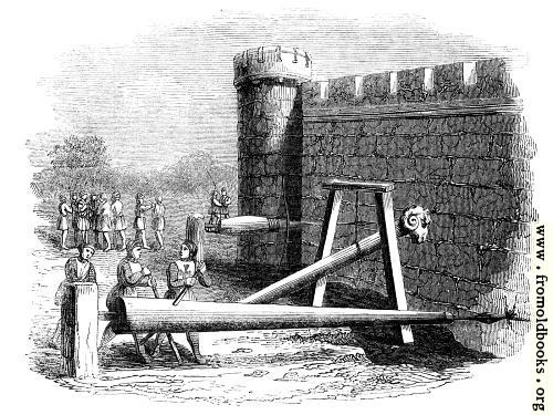 [Picture: 870.—Machines for Boring Holes in Castle Walls.]