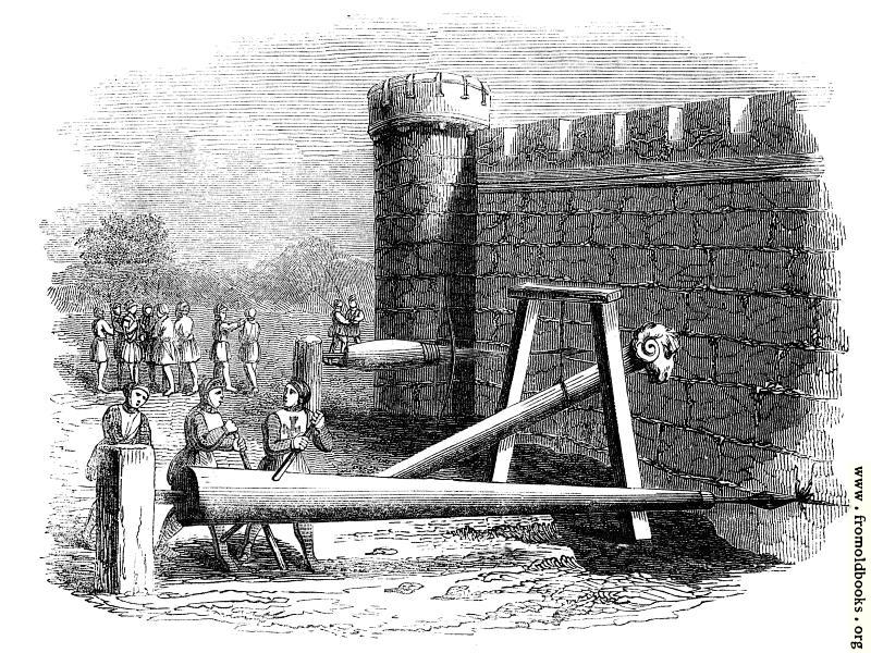 [Picture: 870.—Machines for Boring Holes in Castle Walls.]