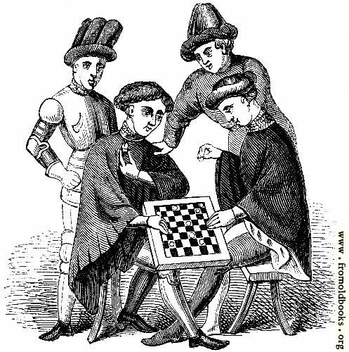 [Picture: 1145.—Playing at Draughts (Harleian MS. 4431)]