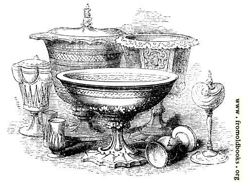 [Picture: chalices, wassailing bowl, cups]