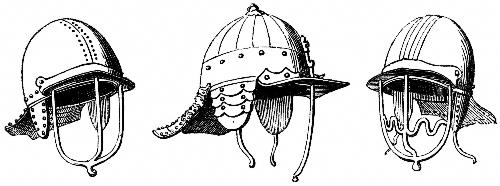 [Picture: 2050.—Helmets, 1645.  (From Specimens at Goodrich Court.)]