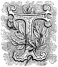 [Picture: Floriated initial letter “T”]