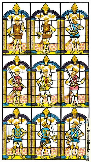 [Picture: Painted Window. Two Saxon Earls of Mercia, And Seven Norman Earls of Chester.]