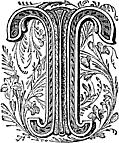[Picture: Floriated initial capital letter “T”]
