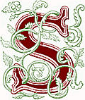 Floriated initial capital letter âSâ (coloured version)