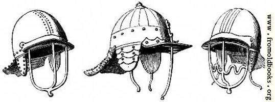 [picture: 2050.---Helmets, 1645.  (From Specimens at Goodrich Court.)]