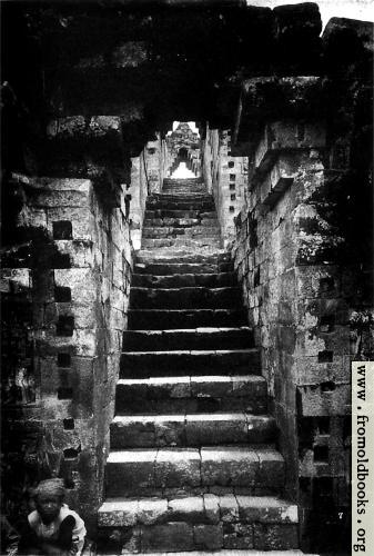 [Picture: The stairs leading to a Prambanam temple.]