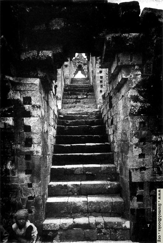 [Picture: The stairs leading to a Prambanam temple.]