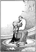 [Picture: Her mirror was the smooth water of the tide pool]