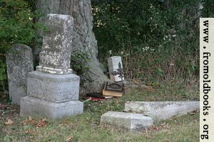 Old family bible in country churchyard