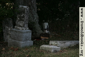 Old family bible in country churchyard