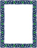 [Picture: Persion ceramic tile border: flowers and vines, bright version]