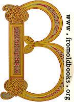 Anglo-Saxon decorative initial B in the Celtic knotwork style