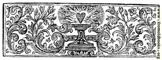 Chapter Heading woodcut featuring a flaming heart