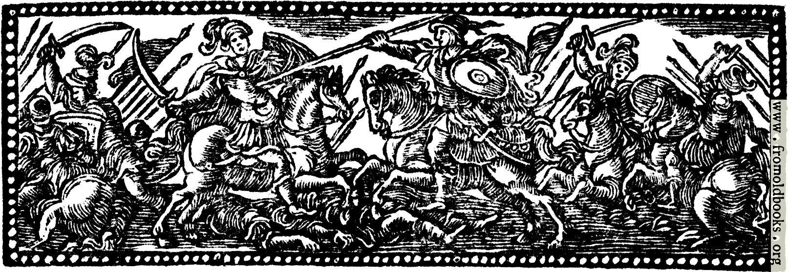 [Picture: Chapter Heading Woodcut Featuring Soldiers on Horesback with Spears]