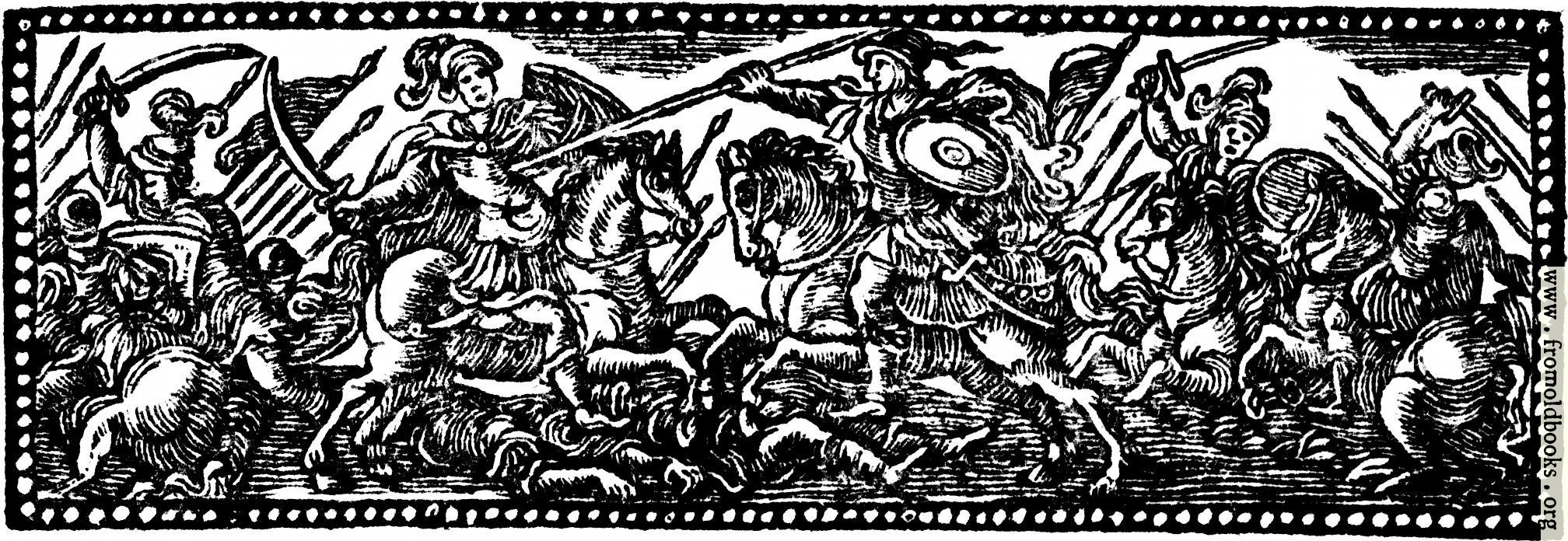 [Picture: Chapter Heading Woodcut Featuring Soldiers on Horesback with Spears]