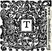 [picture: Initial Letter T With Angels and Devil]