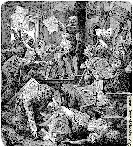 [Picture: Destroction of Printing Presses in Mayence]