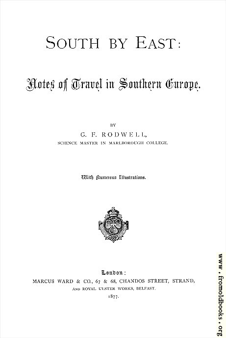 [Picture: Title Page, South by South East]