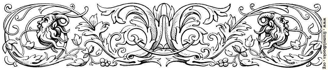 [Picture: Decorative chapter head with styilized birds and green men]