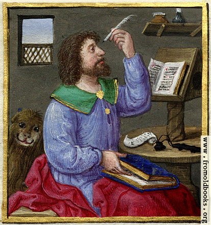 [Picture: Evangelist with lion]